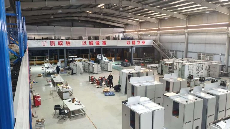 Electrix factory workshop interior view 2 — switchgear assembly line, automated sheet metal or in-house type test laboratory